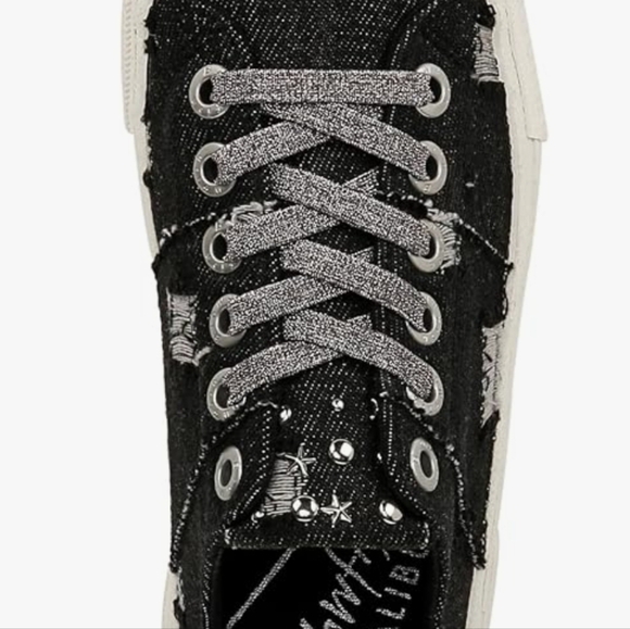 NWOT BLOWFISH MALIBU Walk On Distressed Sneakers Shoes Black Womens Size 10M - Picture 3 of 12